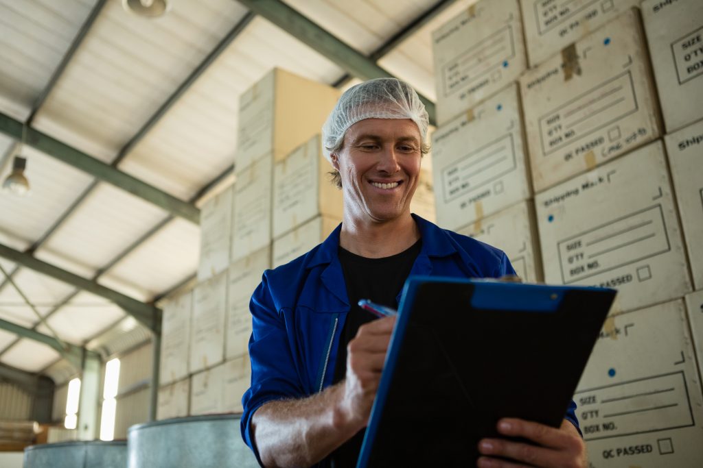 Worker maintaining record on clipboard